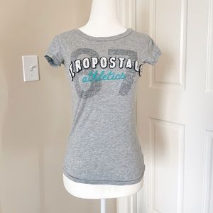 Aeropostale Nostalgic Light Grey Tee Crew Neck T-Shirt Sz XS